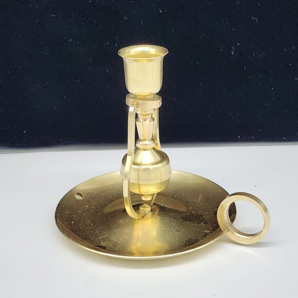 Nautical Brass Candle Holder Swivels While Walking 4.5" Tall VTG MCM - Picture 2 of 9